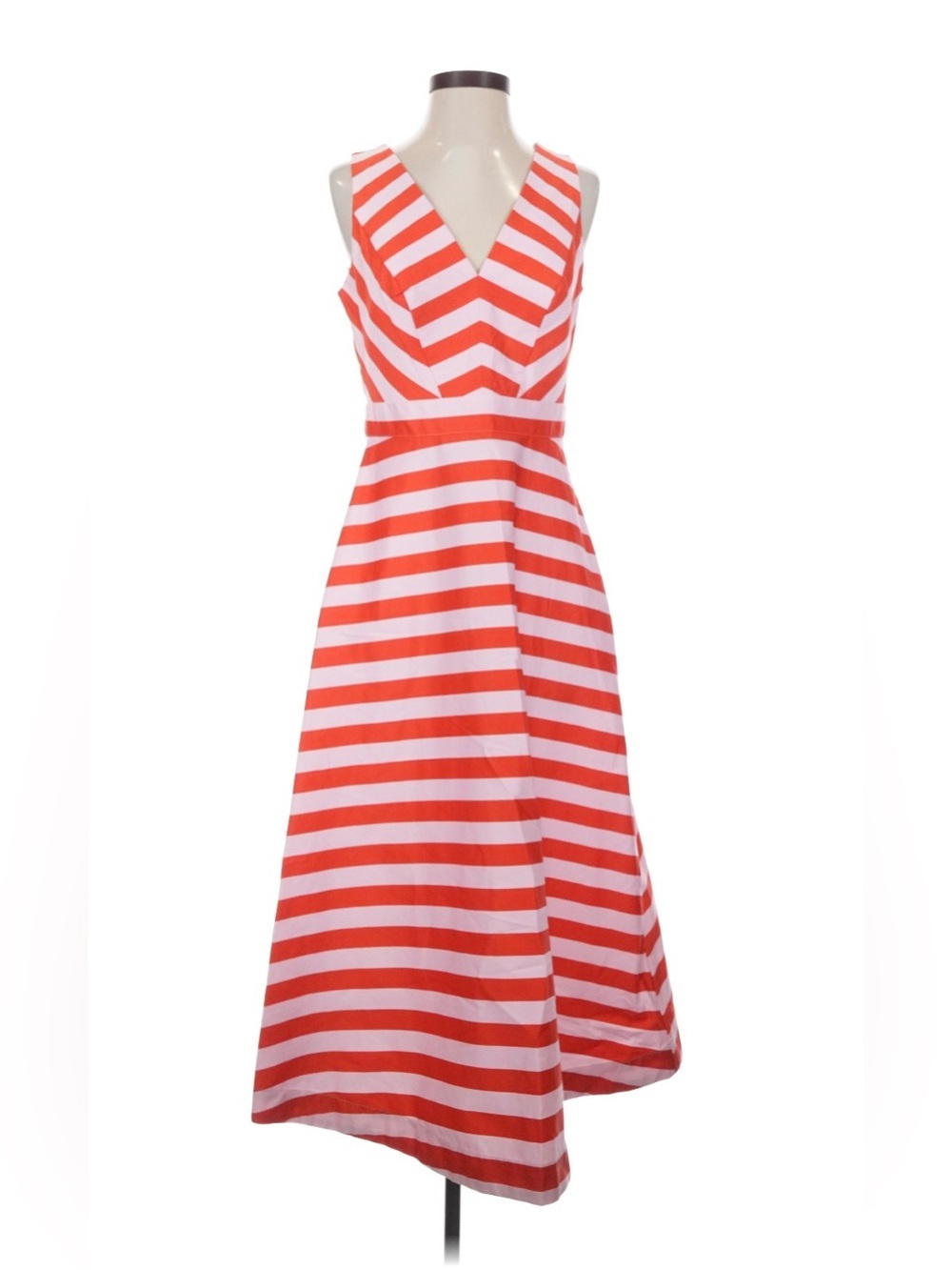 Boden Paneled Bodice Midi Dress Pink And Red Size 4